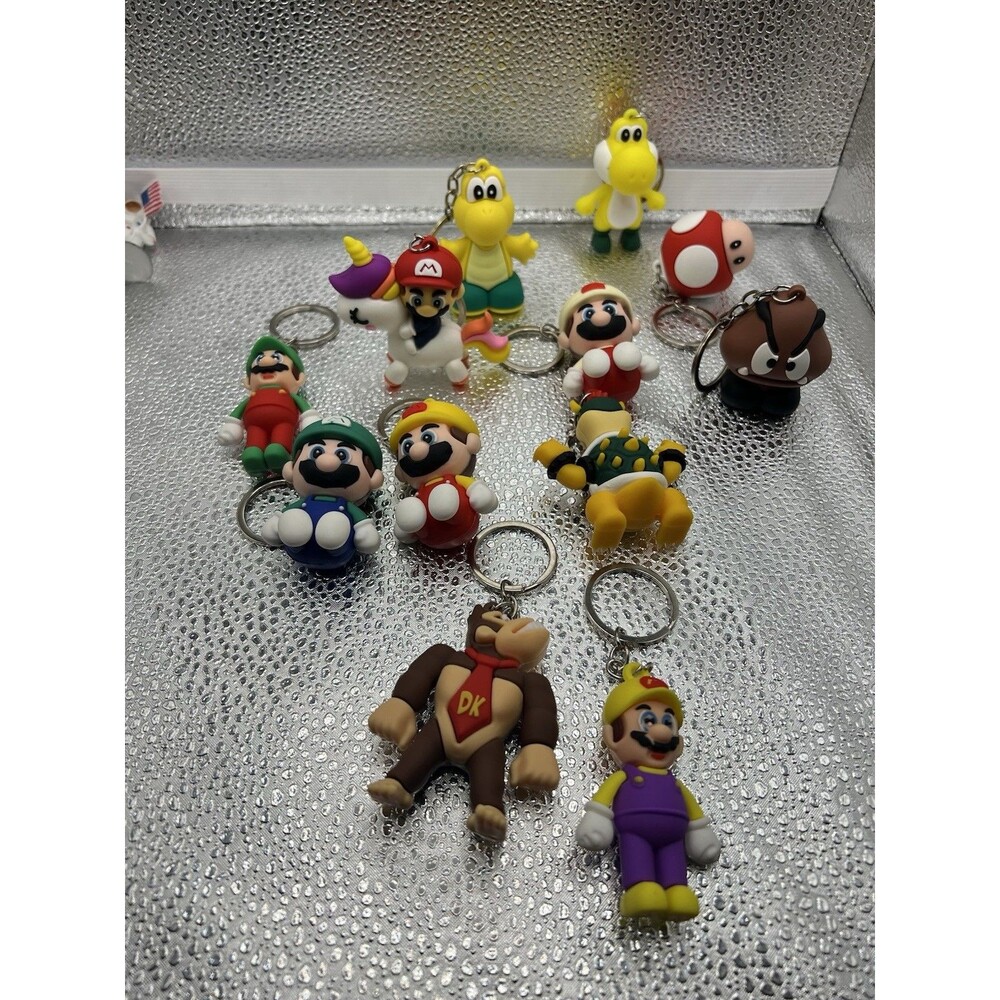 Key Chain Mario Friends 12pcs Lot New Super Mario Bros